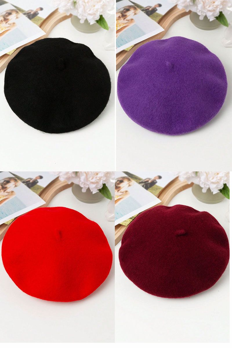 Klasiska sieviešu berete (melna,sarkana,violeta, bordo), lielie izmēri i-veikalā jandase.lv