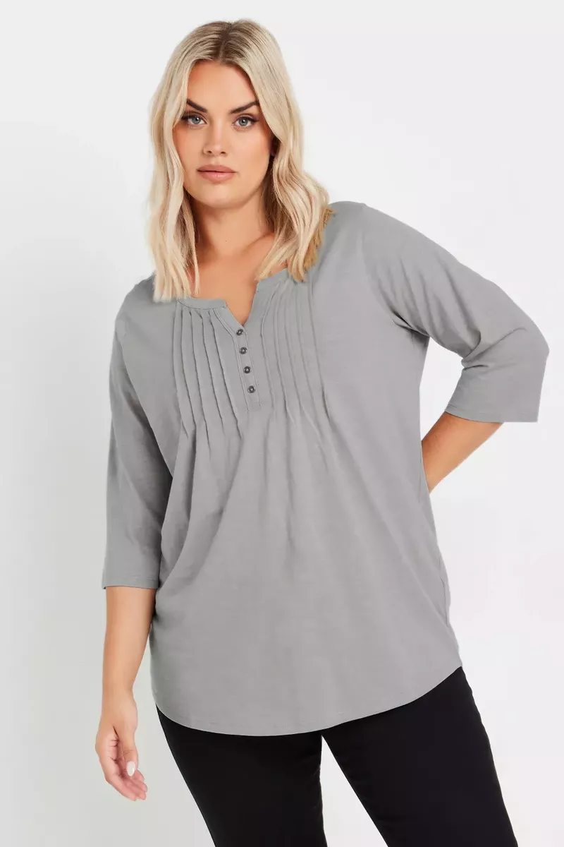 Gaiši pelēks kokvilnas tops, lielie izmēri i-veikalā jandase.lv