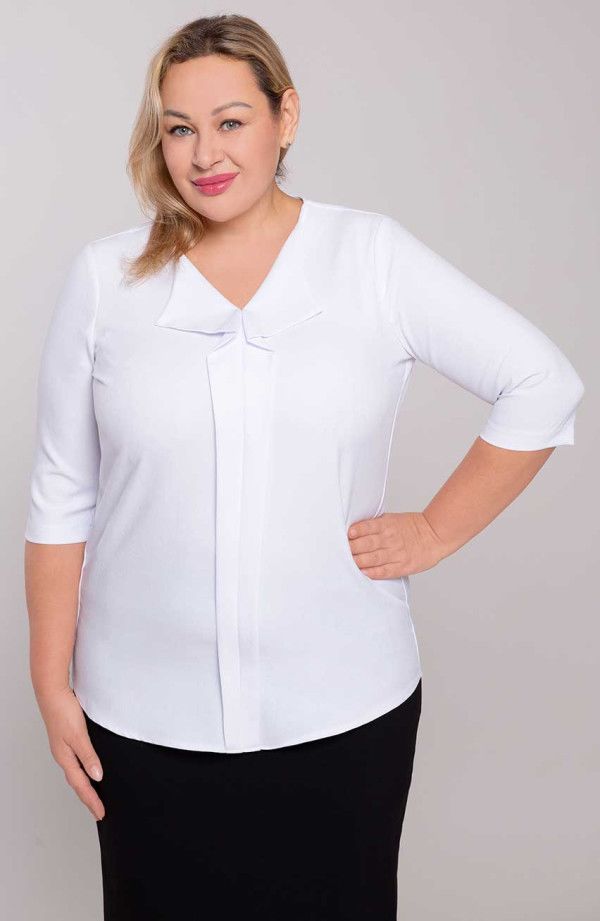 Balta lina blūze, lielie izmēri i-veikalā jandase.lv