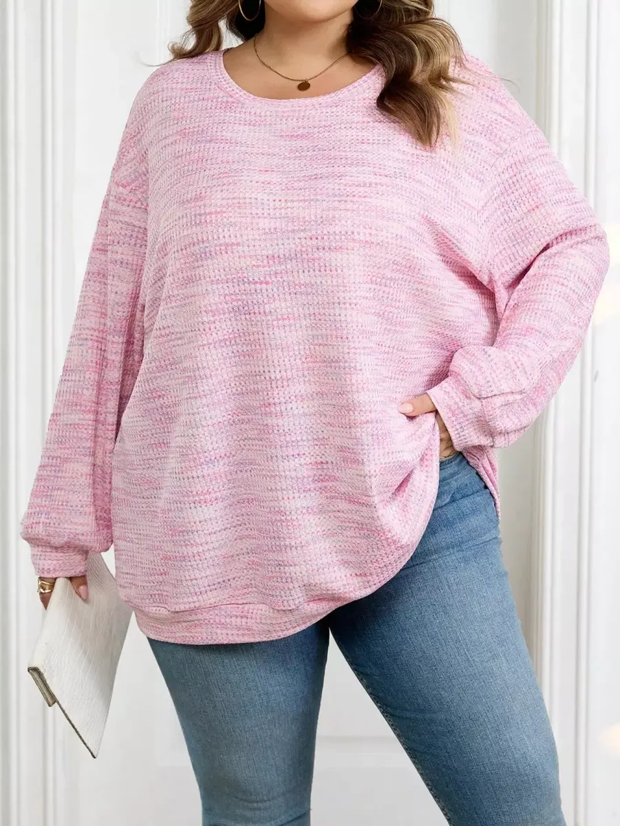 Mistrots džemperis rozā toņos, lielie izmēri i-veikalā jandase.lv