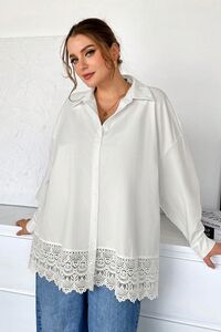 Lielāka izmēra balta blūz... M-50501196 sievietēm