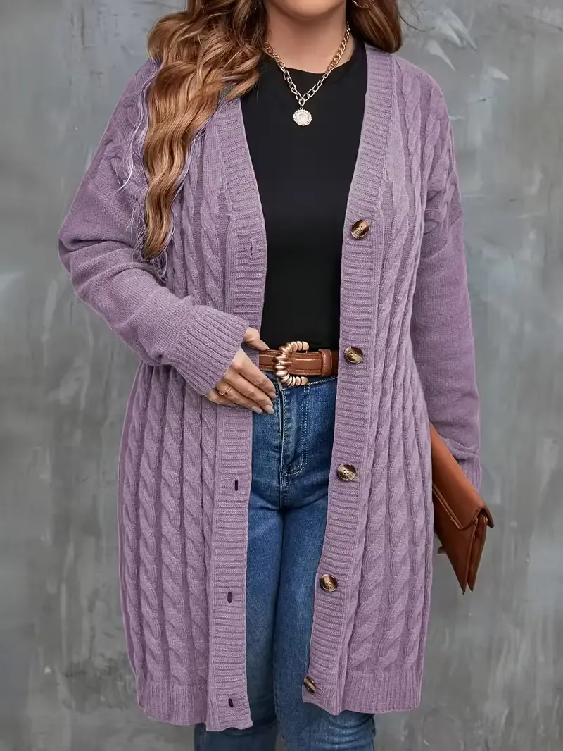 Gara ceriņkrāsas jaka ar pīnēm, lielie izmēri i-veikalā jandase.lv