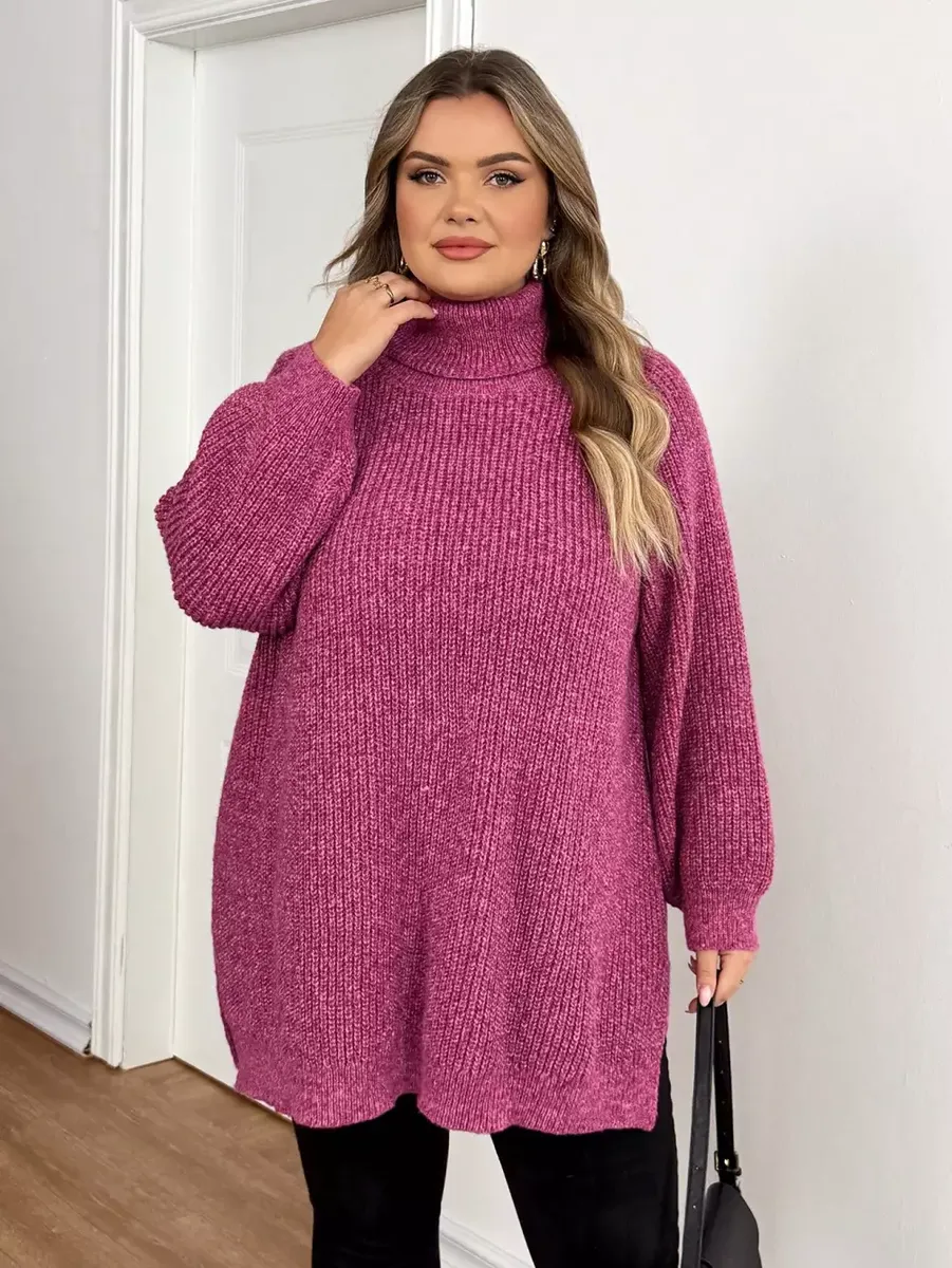 Rozā sieviešu džemperis, lielie izmēri i-veikalā jandase.lv