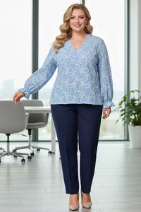 Gaiši zila blūze ar aplik... M-357772311 sievietēm