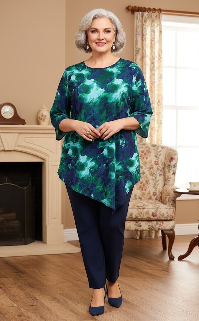 Asimetriska tunika, lielie izmēri i-veikalā jandase.lv