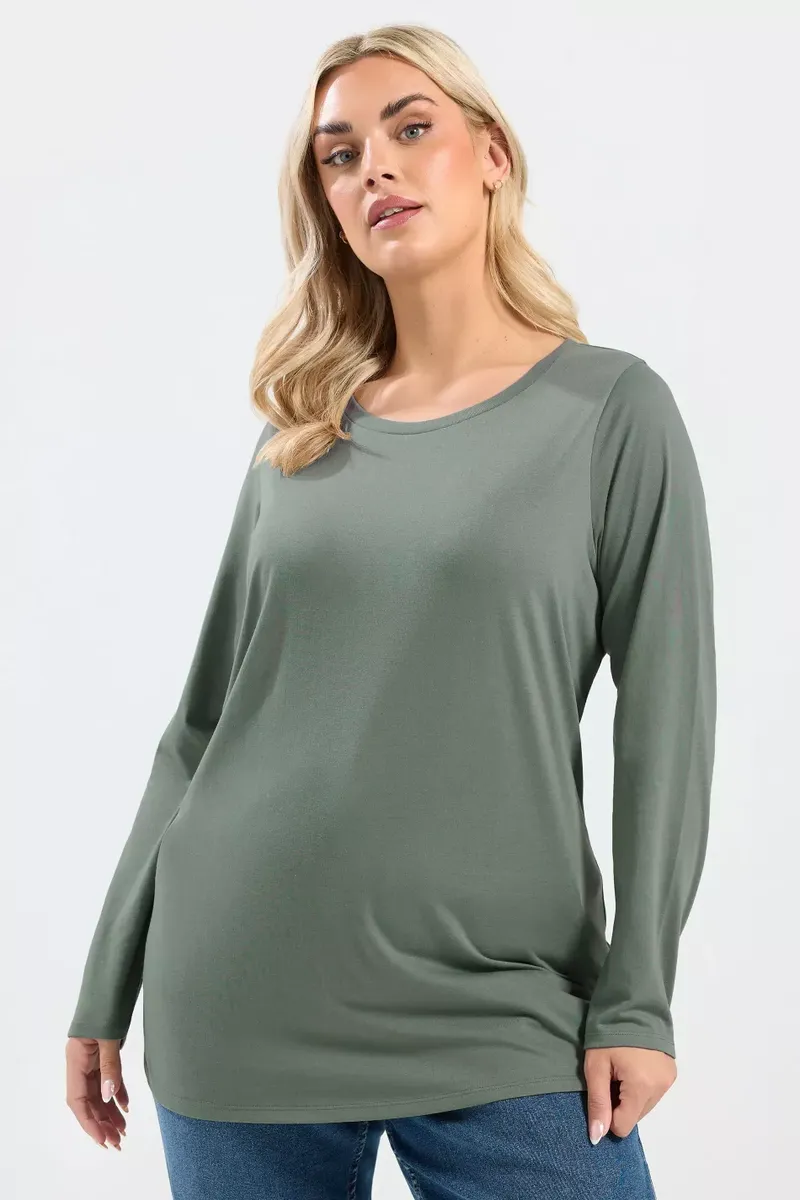 Haki zaļš liela izmēra tops sievietēm, lielie izmēri i-veikalā jandase.lv