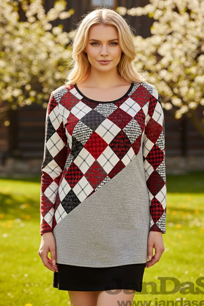 Ikdienas tunika ar ģeometriskām figūrām, lielie izmēri i-veikalā jandase.lv