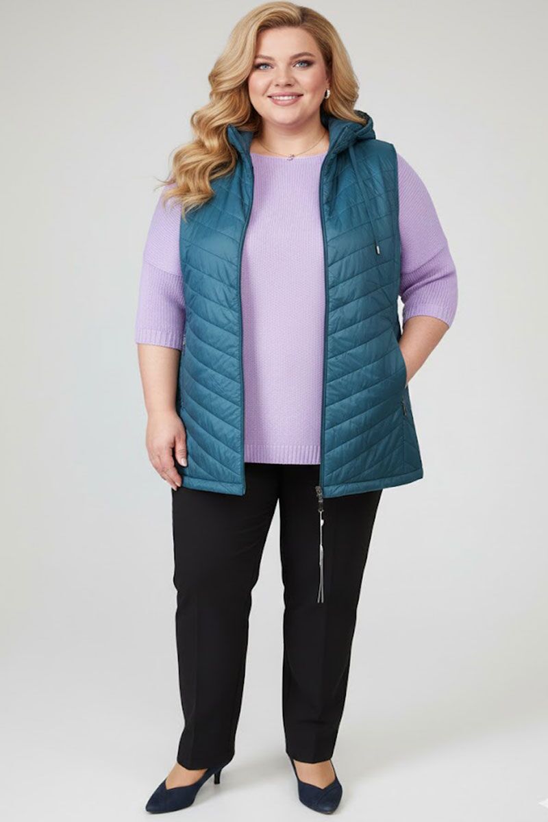 Jūraszaļa sieviešu veste, lielie izmēri i-veikalā jandase.lv