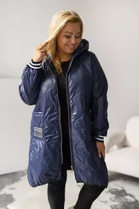 Tumši zila lielo izmēru virsjaka ar siltinājumu - lielie izmēri sievietēm