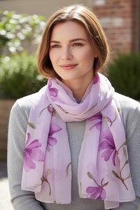 Gaiši violeta sieviešu šifona šalle - lielie izmēri sievietēm