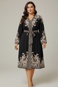 Sieviešu Melna kleita ar rakstu M-365977650