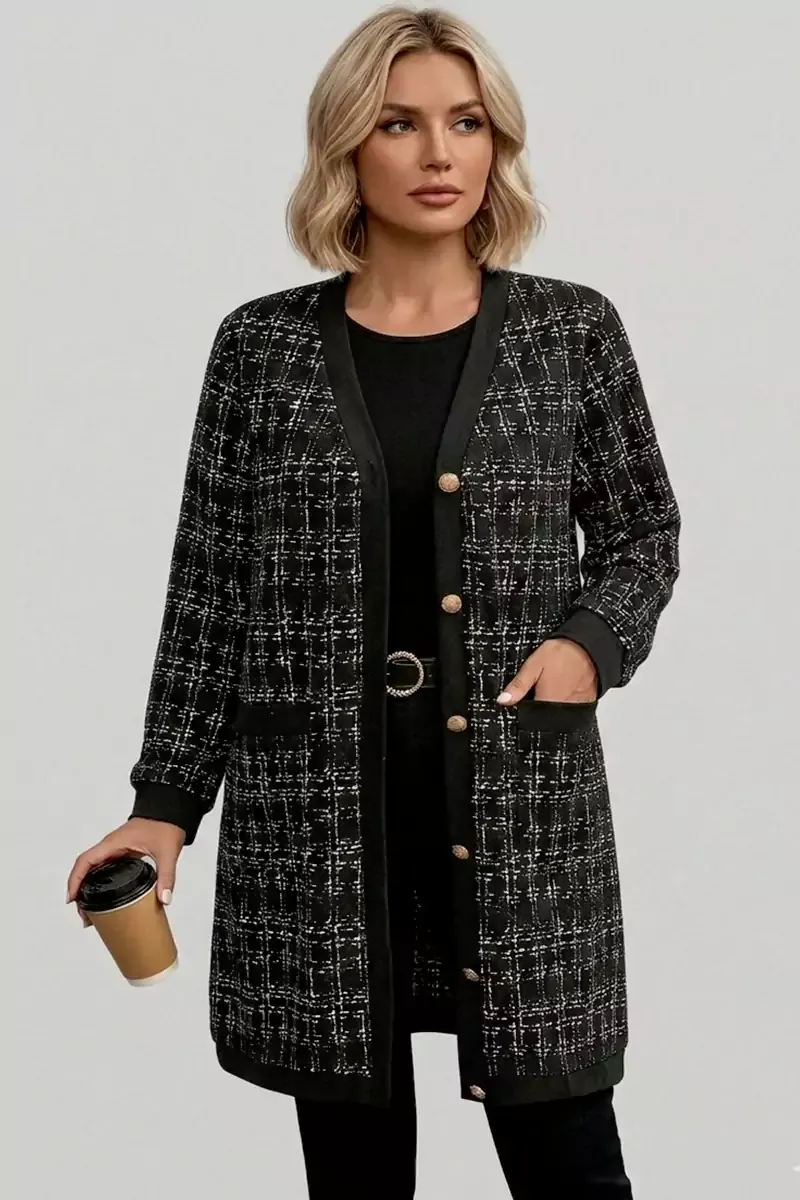 Melnbalts sieviešu kardigans, lielie izmēri i-veikalā jandase.lv