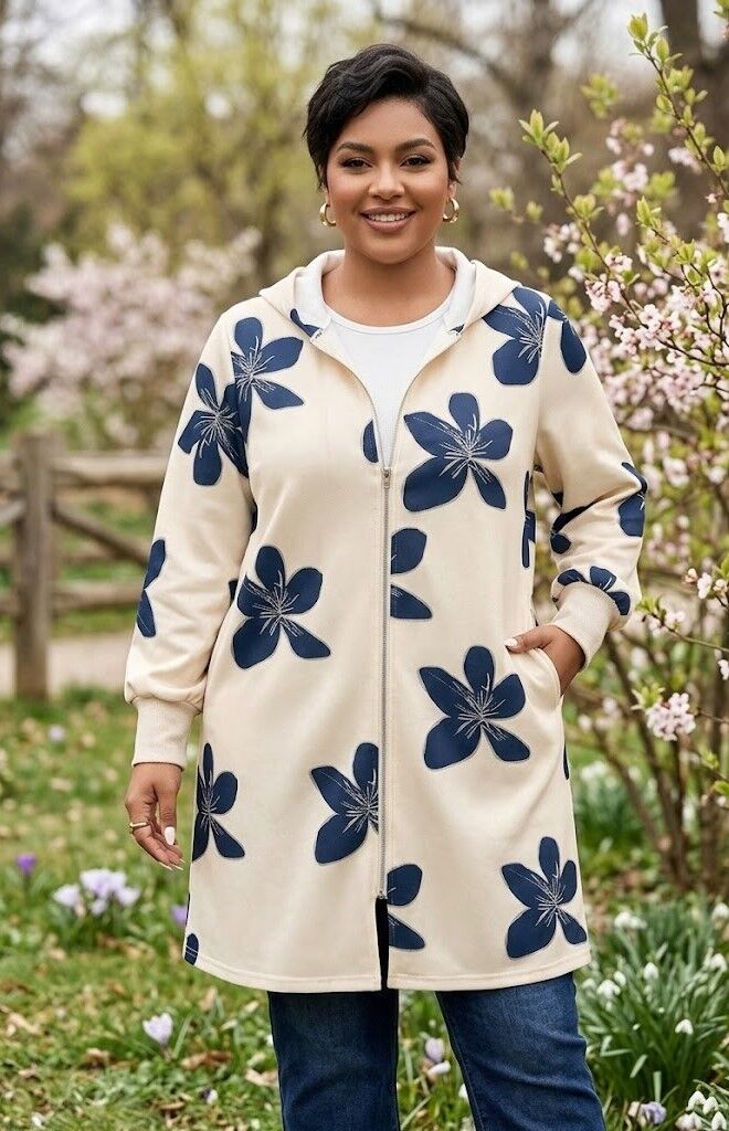 Pavasarīga jaciņa bez oderes, lielie izmēri i-veikalā jandase.lv