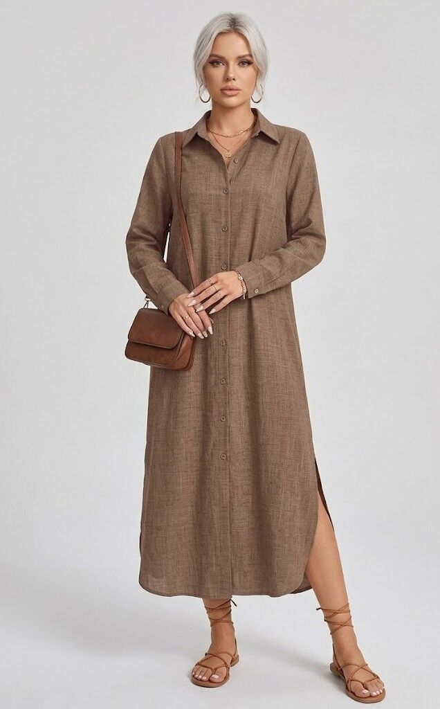 Brūna halātkleita, lielie izmēri i-veikalā jandase.lv