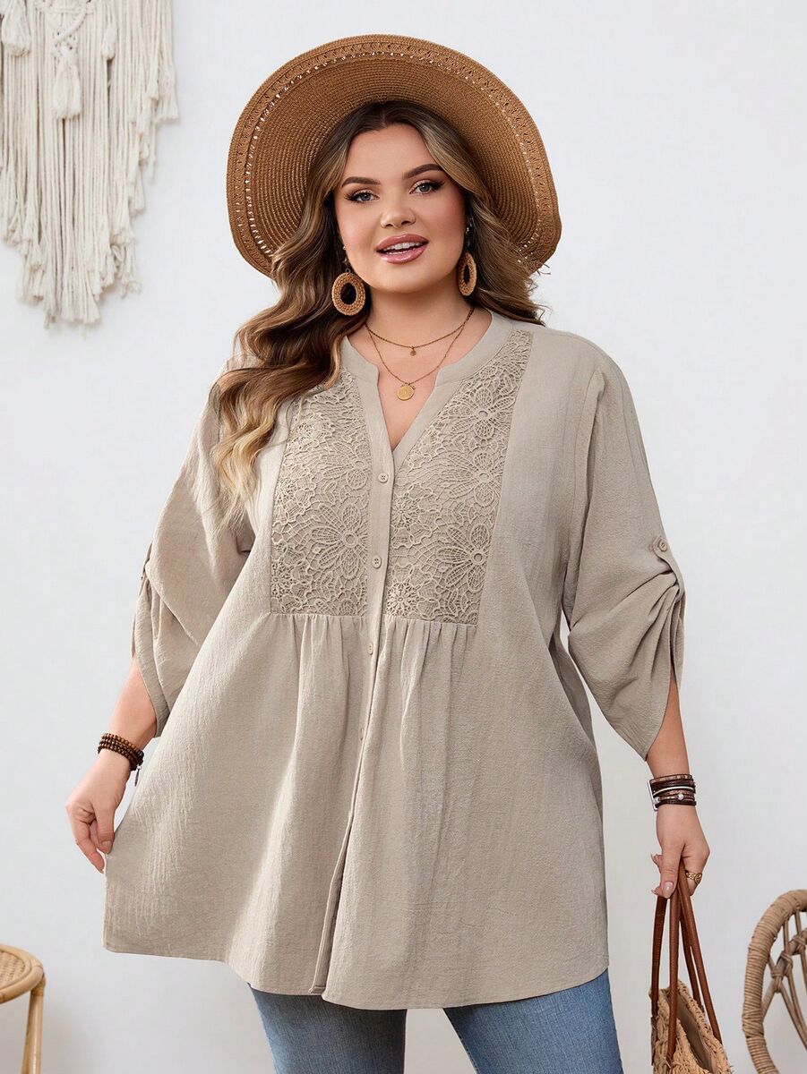 Lielāka izmēra kokvilnas blūze, lielie izmēri i-veikalā jandase.lv