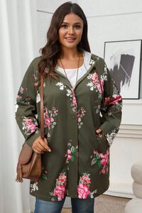 Zaļa virsjaka bez oderes - lielie izmēri sievietēm