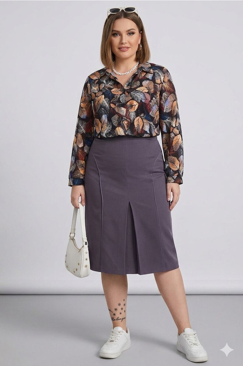 Sieviešu svārki pelēkā tonī, lielie izmēri i-veikalā jandase.lv