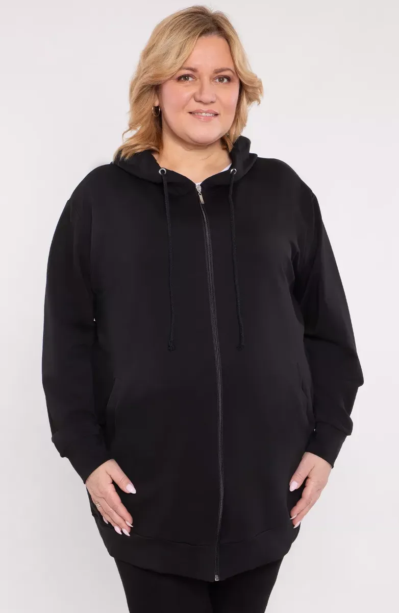 Melna sportiska stila kapučjaka, lielie izmēri i-veikalā jandase.lv
