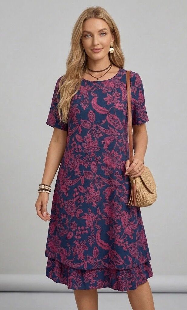 Kleita ar ziedu rakstu, lielie izmēri i-veikalā jandase.lv