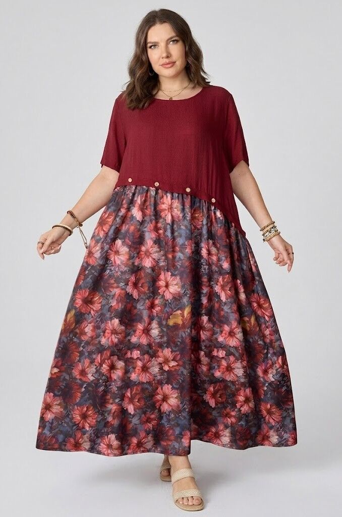 Divdaļīga vasaras kleita, lielie izmēri i-veikalā jandase.lv