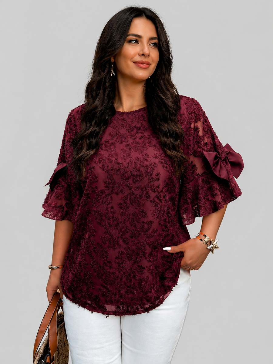 Svētku tunika ar bantītēm, lielie izmēri i-veikalā jandase.lv