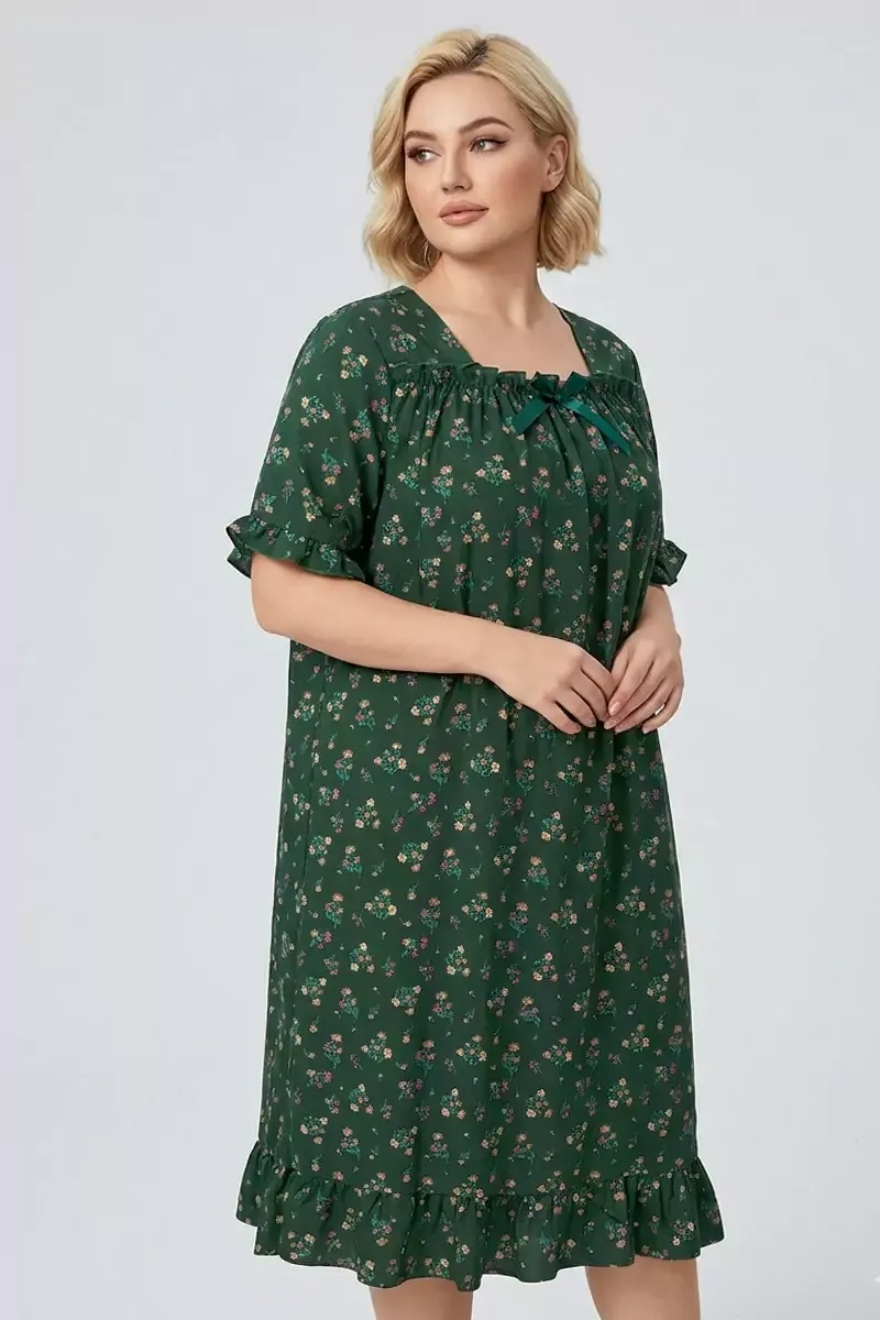 Sieviešu naktskrekls ar ziedu rakstu, lielie izmēri i-veikalā jandase.lv