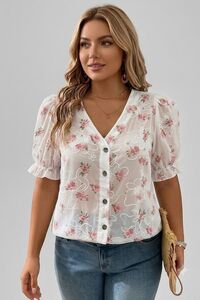 Blūze ar izšuvumu - lielie izmēri sievietēm
