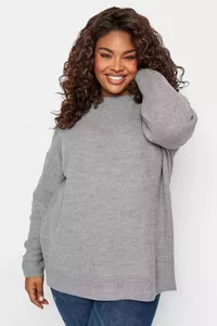 Pelēks sieviešu džemperis - lielie izmēri sievietēm