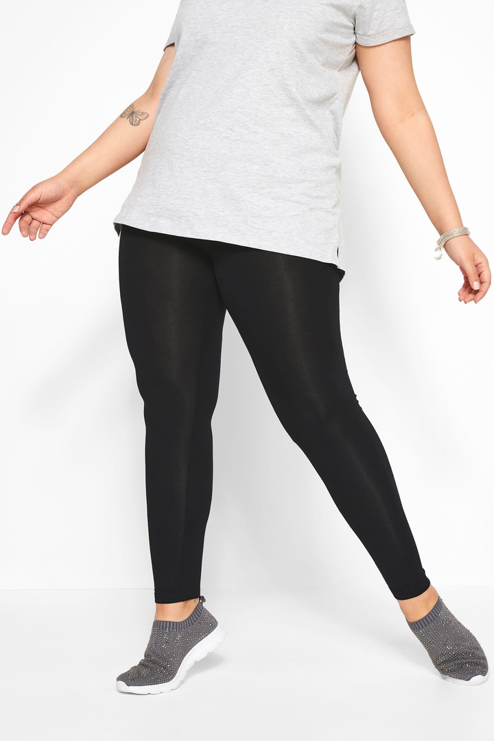 Melni, mīksta auduma legingi, lielie izmēri i-veikalā jandase.lv