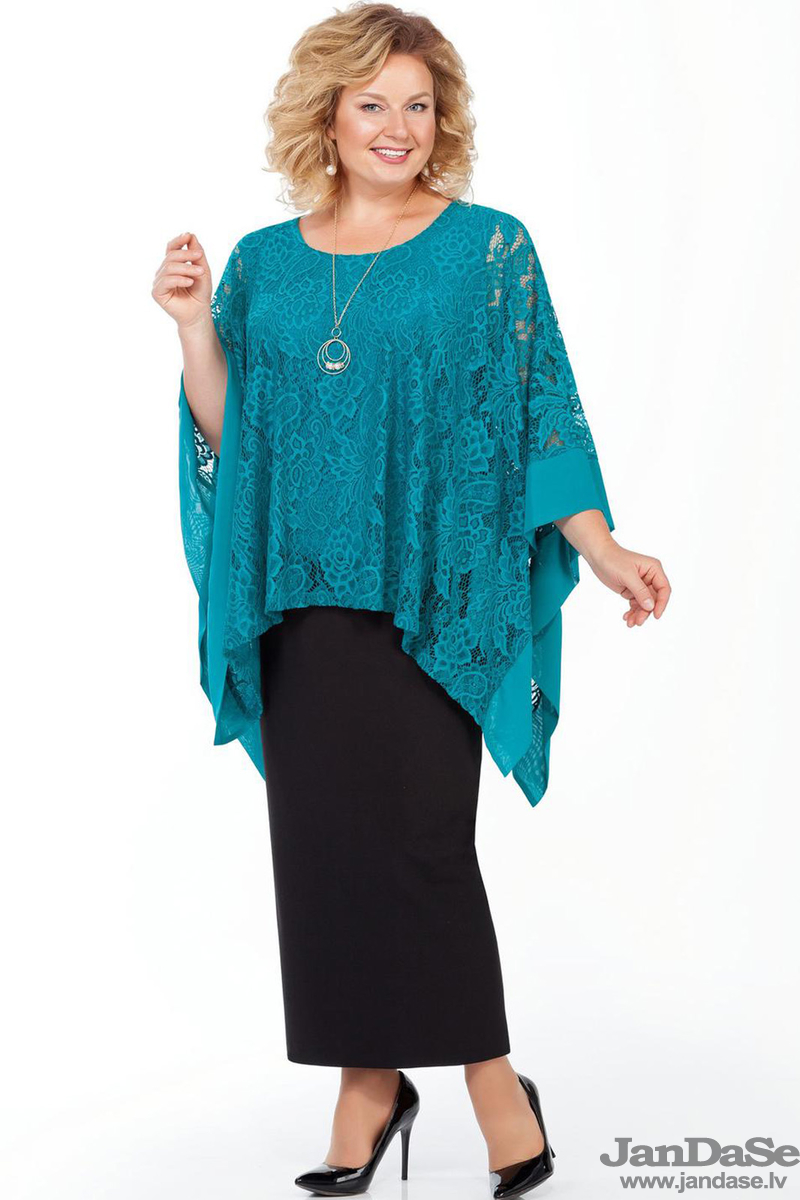 NAV PIEEJAMS | Недоступен | Out Of Stock Tirkīzkrāsas un melns kostīms, lielie izmēri i-veikalā jandase.lv