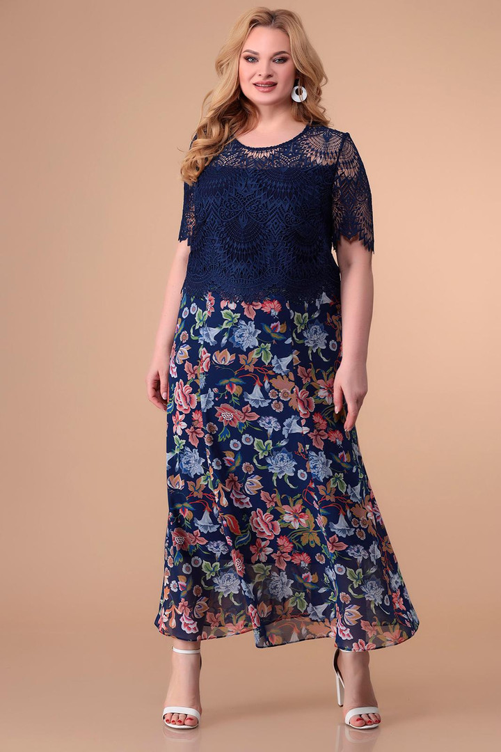 Kleita zilos toņos, lielie izmēri i-veikalā jandase.lv