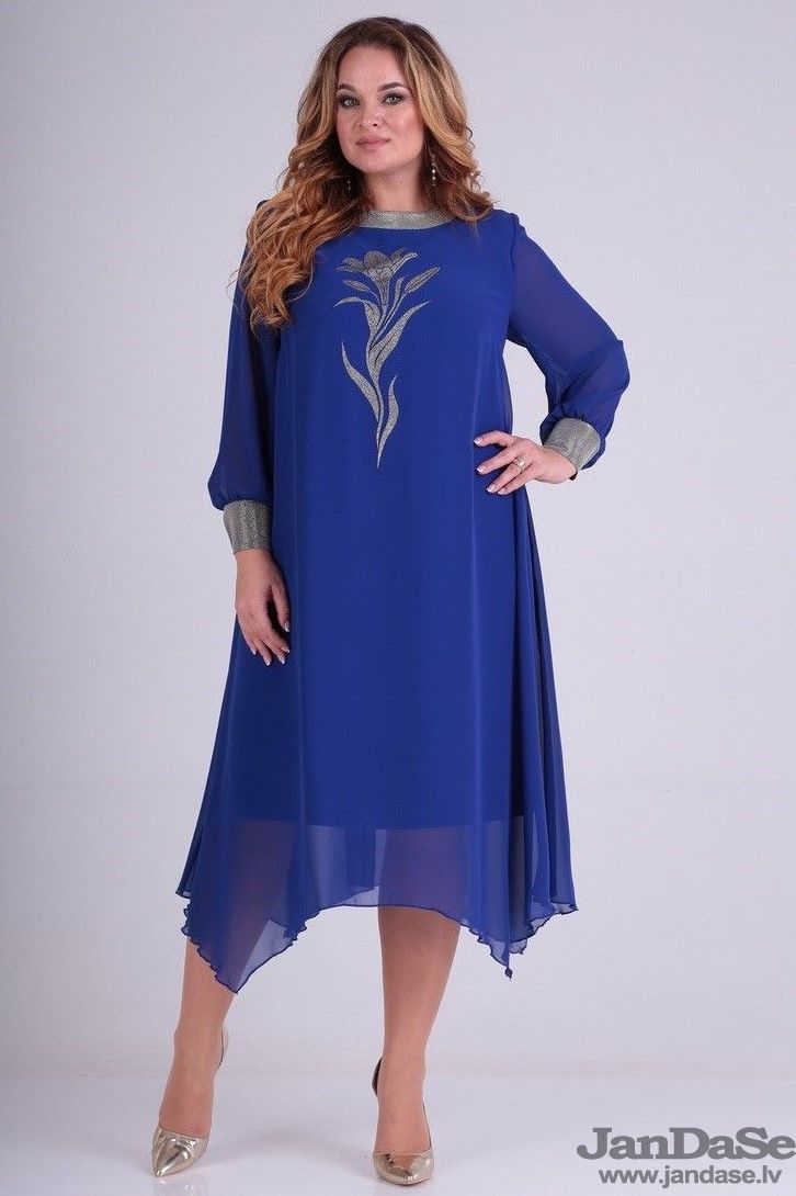 Šifona kleita ar ziedu, lielie izmēri i-veikalā jandase.lv