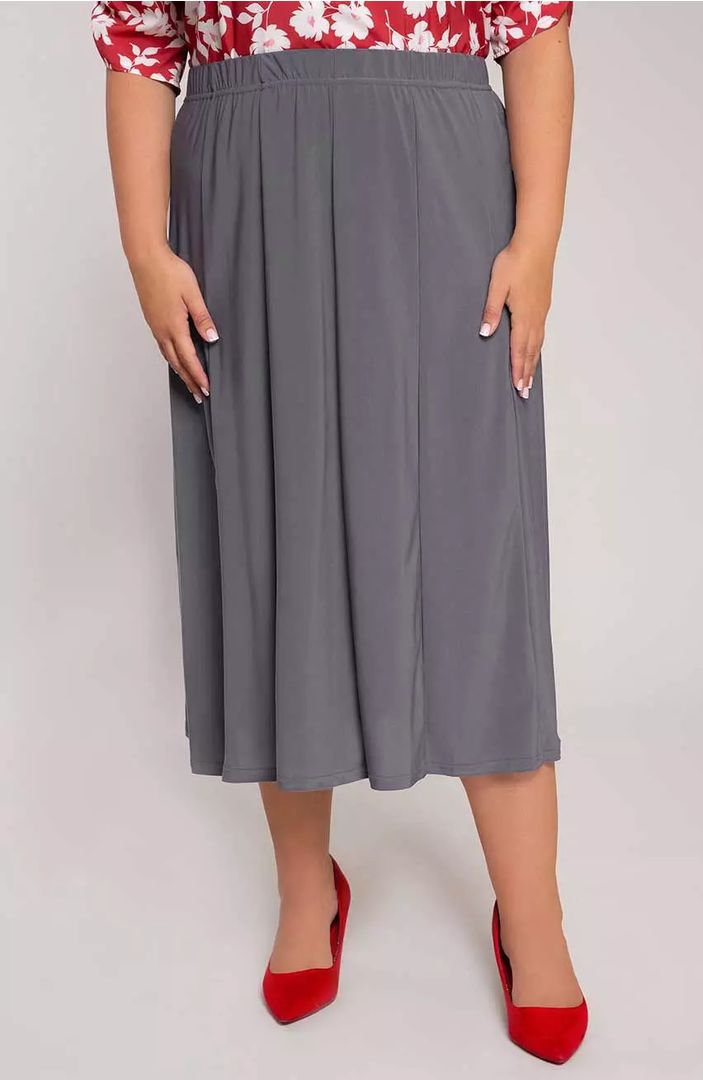 Pelēki lielo izmēru svārki sievietēm, lielie izmēri i-veikalā jandase.lv