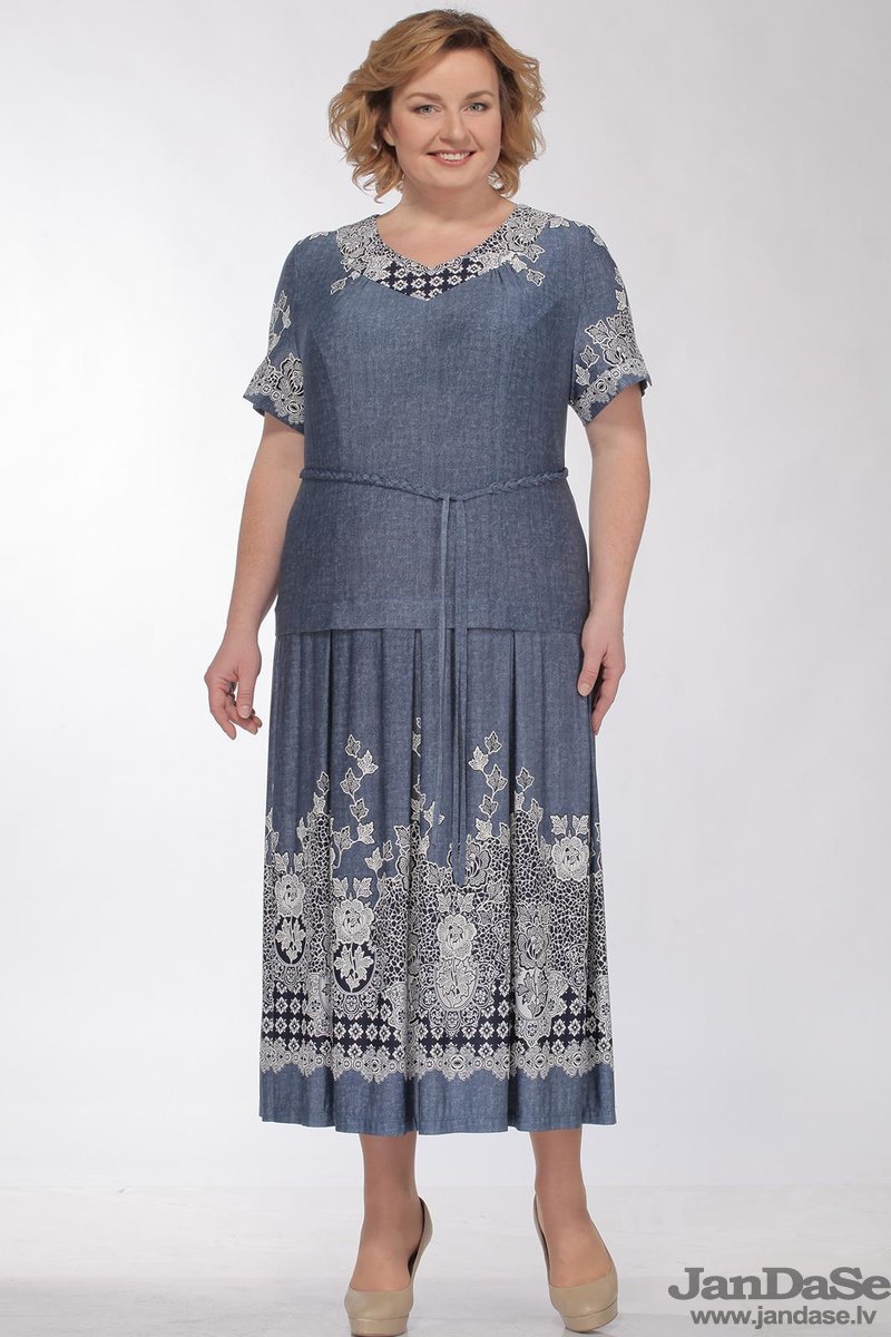 NAV PIEEJAMS | Недоступен | Out Of Stock Kleita džinsa zilā tonī, lielie izmēri i-veikalā jandase.lv