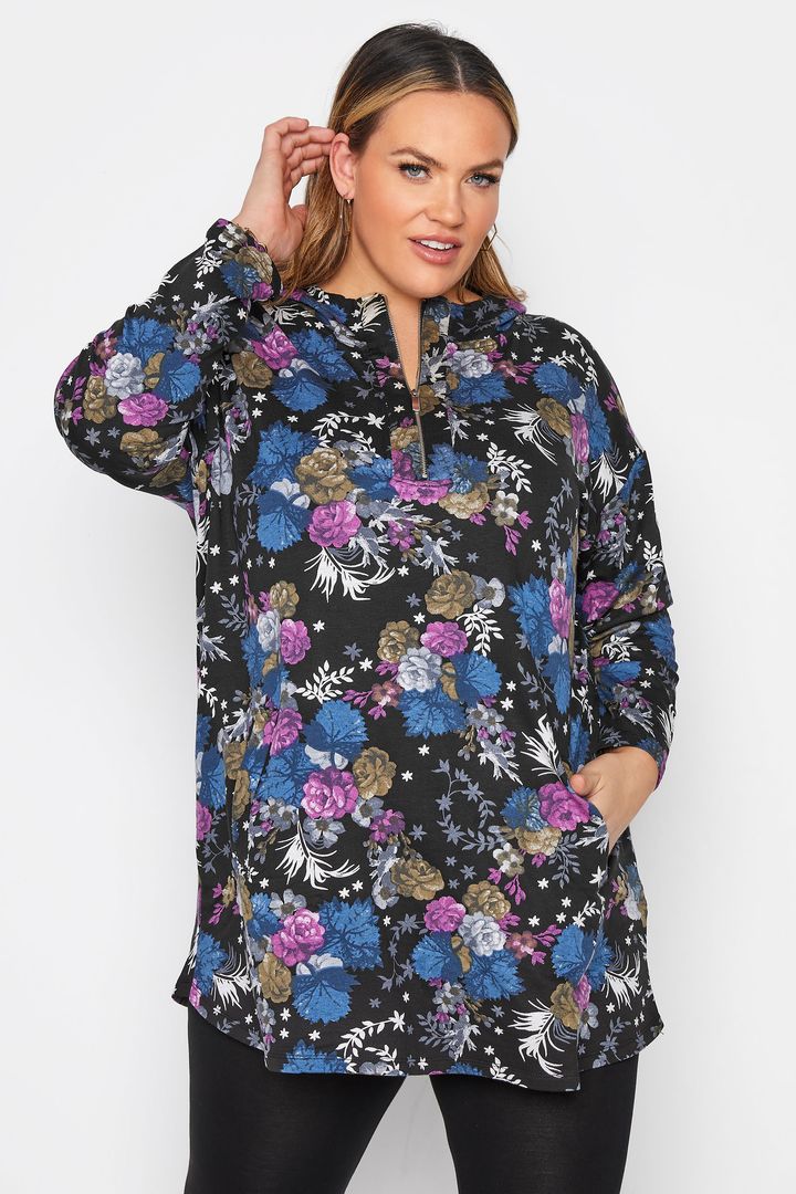 Sieviešu jaka ar ziediem, lielie izmēri i-veikalā jandase.lv