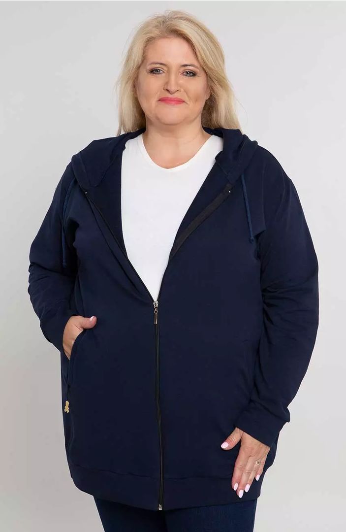 Tumši zila, sportiska stila jaka, lielie izmēri i-veikalā jandase.lv