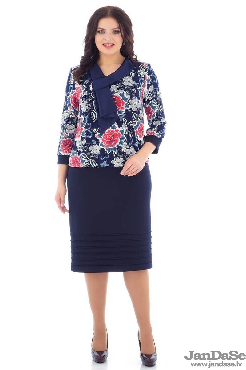 Eleganta kleita ar rozēm, lielie izmēri i-veikalā jandase.lv