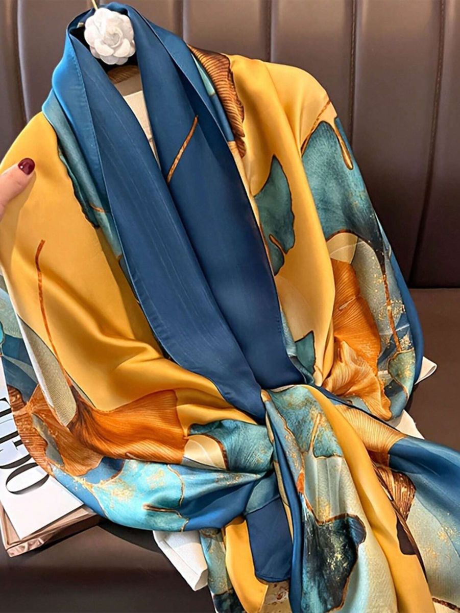 Zīda šalle košos toņos (izs.20.10. DZXX), lielie izmēri i-veikalā jandase.lv