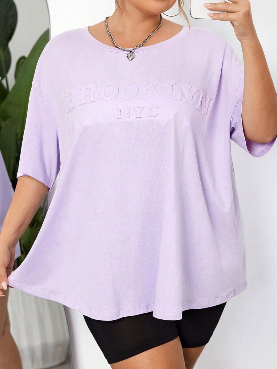 Gaišs ceriņkrāsas tops, lielie izmēri i-veikalā jandase.lv