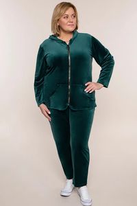Smaragdzaļš brīvā laika kostīms - lielie izmēri sievietēm