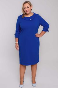 Rudzupuķu zila kleita ar piespraudi - lielie izmēri sievietēm