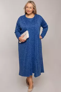 Rudzupuķu zila kleita ar jaciņu - lielie izmēri sievietēm