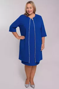 Rudzupuķu zils komplekts ar pērlītēm - lielie izmēri sievietēm