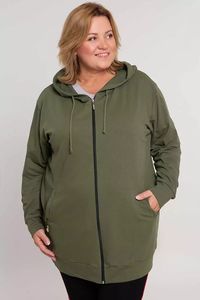 Haki krāsas sportiska stila jaka - lielie izmēri sievietēm