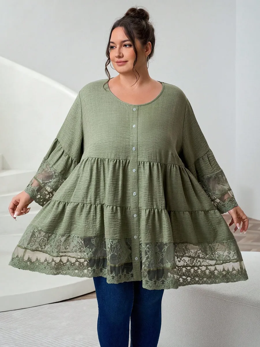 Tunika ar mežģīnēm, lielie izmēri i-veikalā jandase.lv