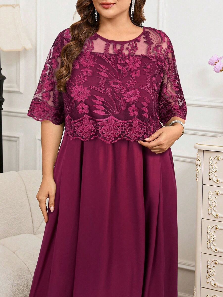 Svētku kleita ar mežģīni, lielie izmēri i-veikalā jandase.lv