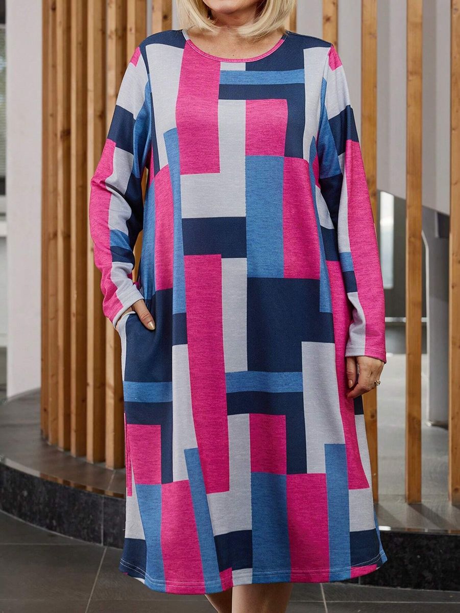 Kleita ar krāsainiem taisnstūriem, lielie izmēri i-veikalā jandase.lv