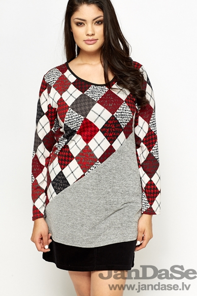 Tunika ar ģeometriskām figūrām, lielie izmēri i-veikalā jandase.lv