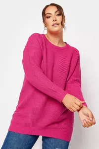 Rozā sieviešu džemperis - lielie izmēri sievietēm